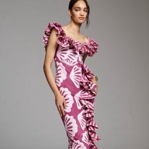 Anthropologie | SIKA KC Off-The-Shoulder Ruffle Dress | Size: 14 | Color:Purple